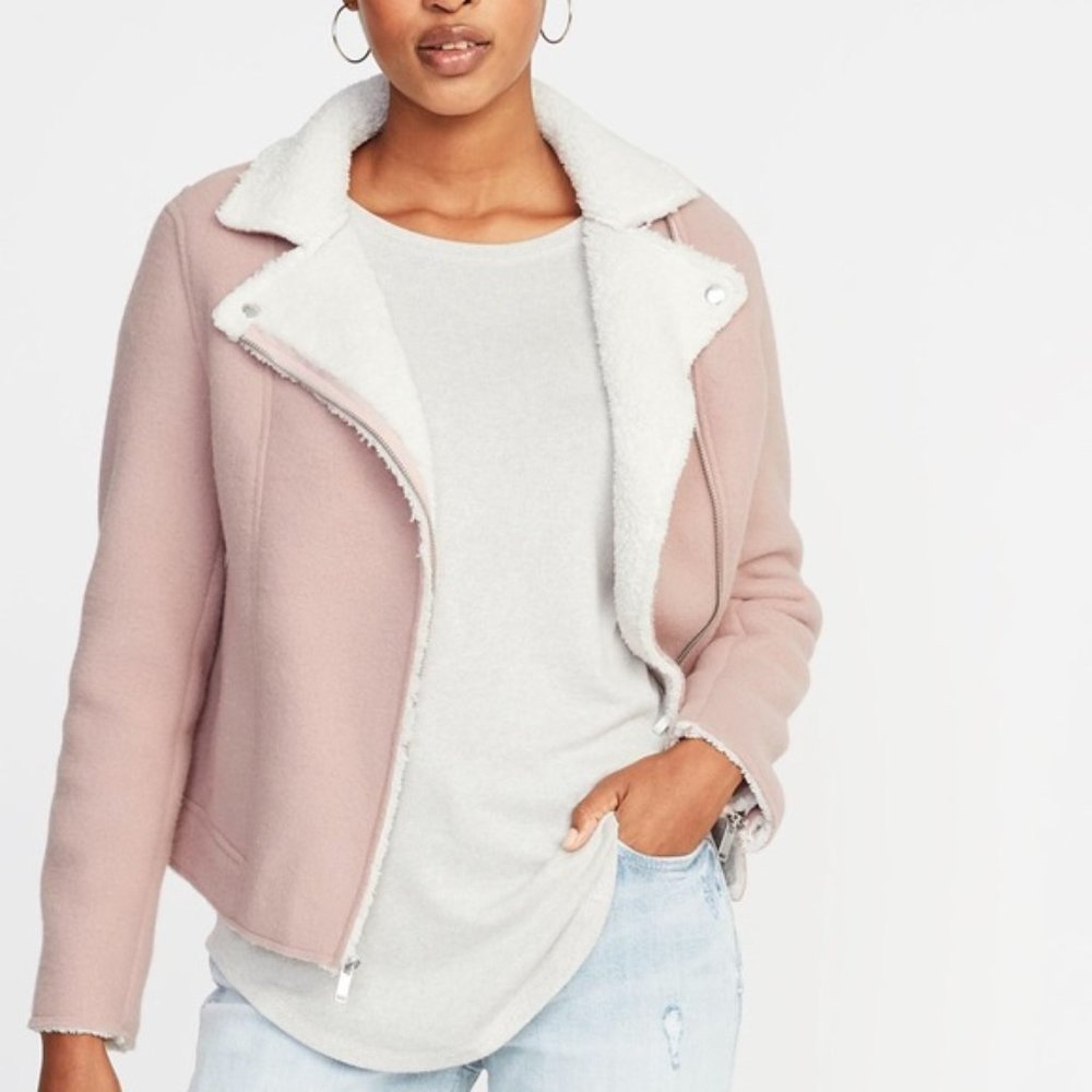 old navy sherpa moto jacket